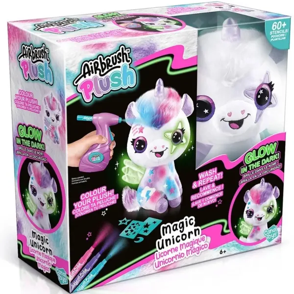 Style4Ever Set de pluș colorabil unicorn care luminează în întuneric imaginea 1