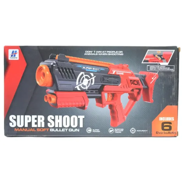 Super Shoot: Pistol manual cu cartușe 47cm imaginea 5