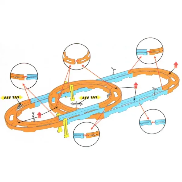 Super Track 24 bucăți Set pistă de curse cu mașină 1/64 imaginea 3