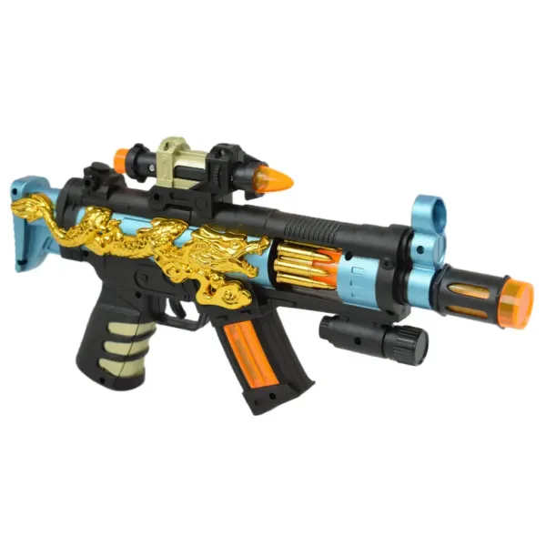 Super Weapons: Mitralieră cu model dragon, lumină și sunet 33cm imaginea 3