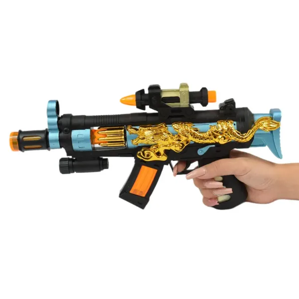 Super Weapons: Mitralieră cu model dragon, lumină și sunet 33cm imaginea 4
