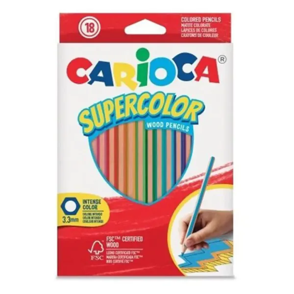Supercolor creioane colorate 18 bucăți set - Carioca imaginea 1
