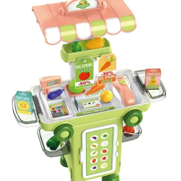 Set de joc supermarket în cutie cu roți de 37 de piese imaginea 1