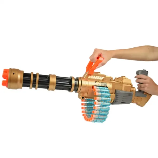 SuperShoot: Mitralieră electronică gigant cu gloanțe de burete cu cartușe și baterie de 70 cm imaginea 4