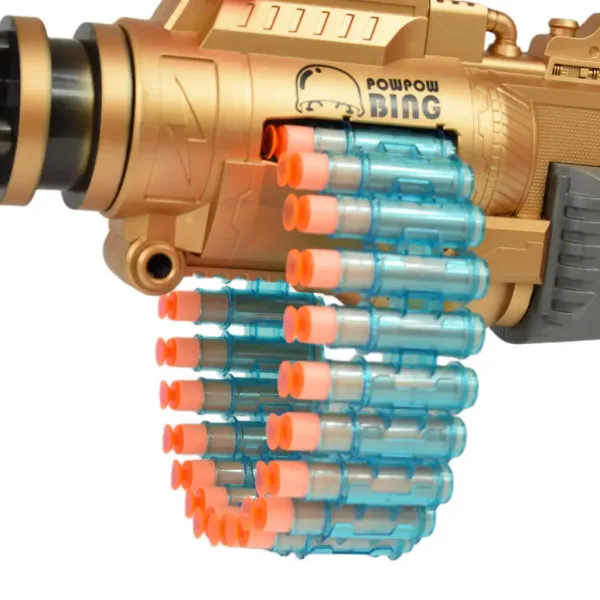 SuperShoot: Mitralieră electronică gigant cu gloanțe de burete cu cartușe și baterie de 70 cm imaginea 8