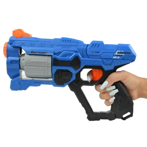 Swift Launcher: Pistol cu burete manual cu magazie rotativă si cartuse si tinta de 32 cm imaginea 6