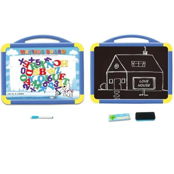 Tablă de desen magnetică bilateral cu accesorii culoarea albastră imaginea 2