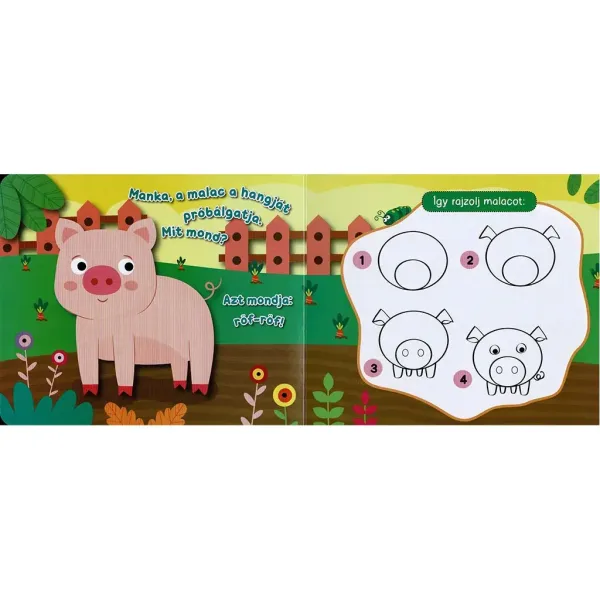Tablă magnetică - Desenează animale amuzante de fermă imaginea 3