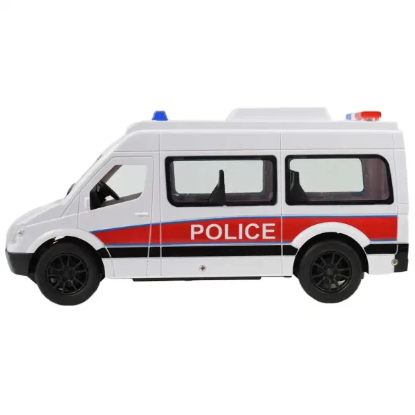 Telecomanda RC Microbuz alb de politie cu efecte de lumina 2.4GHz scara 1/12 30cm imaginea 3
