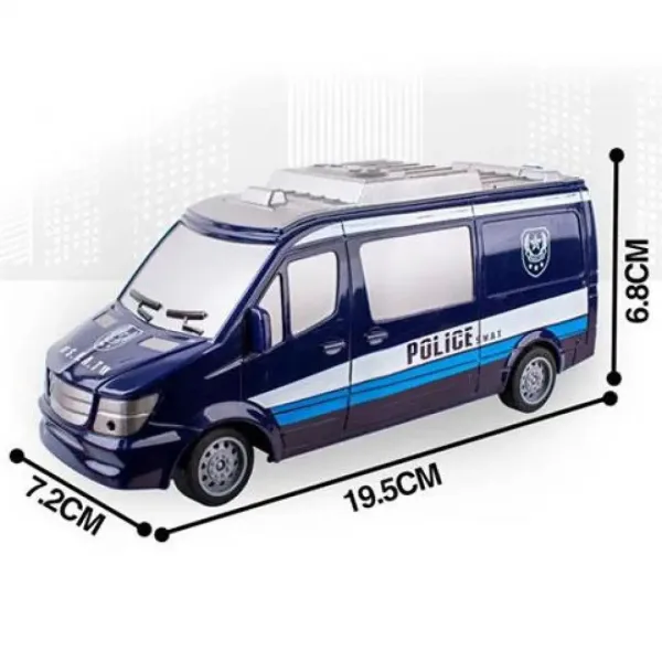 Telecomandă RC SWAT Microbuz de politie cu lumină 27MHz scară 1/32 25cm imaginea 4