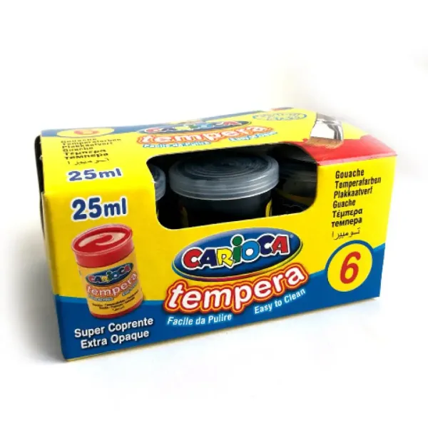 Tempera culoarea neagră în tub 6x35g - Carioca imaginea 2