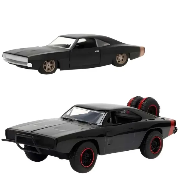 Fast & Furious: Dom Toretto Dodge Charger R/T 1970 & Dodge Charger Widebody 1968 mașină metalică 2 bucăți pachet 1/32 scală 13cm - Jada Toys imaginea 2