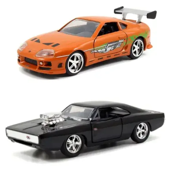 The Fast and the Furious: Twin Pack Dodge Charger R/T și Toyota Supra vehicule 1/32 - Simba Toys imaginea 2