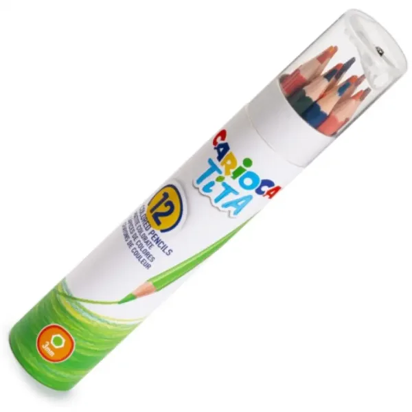 Tita 12 bucăți set creioane colorate în suport formă cilindrică - Carioca imaginea 1