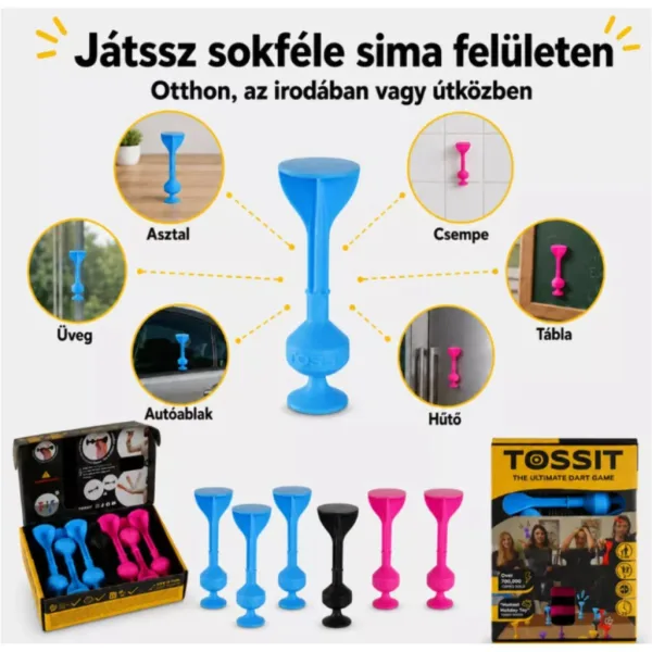 Tossit Starter Pack roz-bleu cu discuri de silicon adezive joc de societate imaginea 4