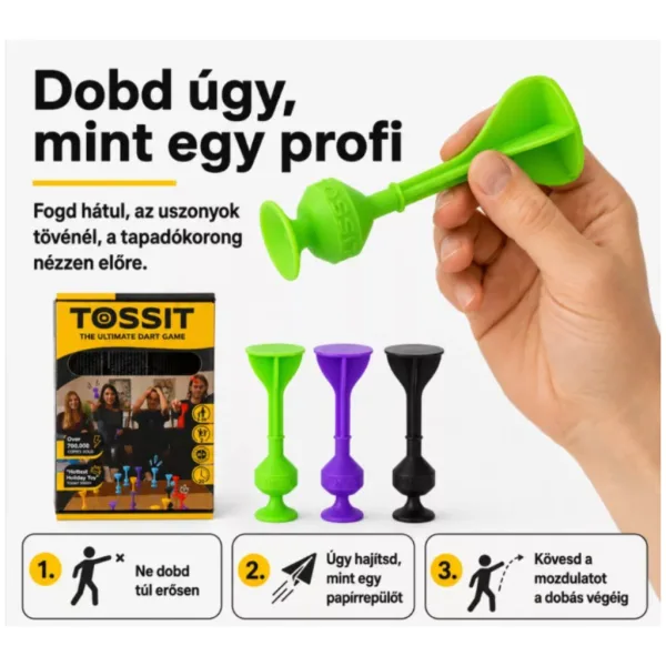 Tossit Starter Pack violet-verde joc de societate cu discuri de silicon adezive imaginea 4