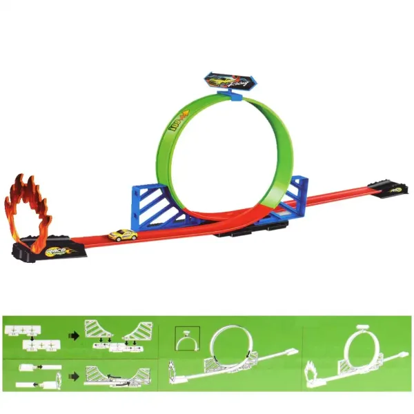 Track Racing 360° Super circuit de curse cu 1 mașină mică imaginea 3