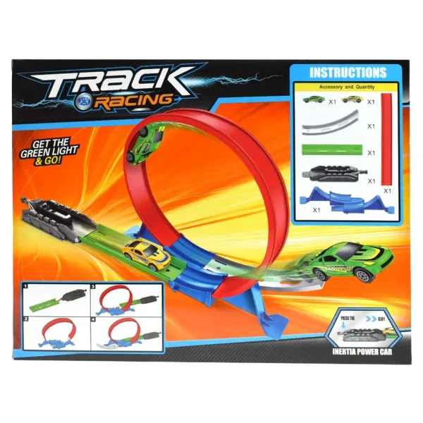 Track Racing pistă de curse cu super buclă de 360° cu 2 mașini mici imaginea 2