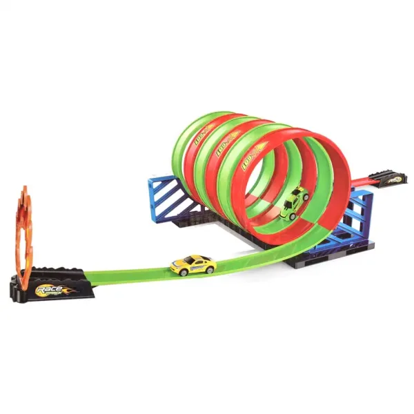Track Racing: Set pistă de curse în spirală cu 6 bucle de 360 de grade și 1 mașină mică 1/64 imaginea 3