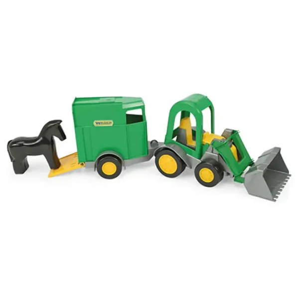 Tractor cu remorcă și cal jucărie 41cm - Wader imaginea 2