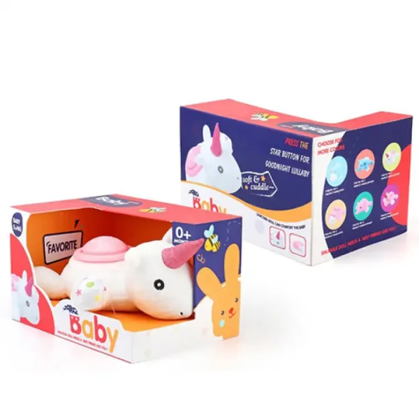 Unicorn alb de pluș cu efecte de lumină și sunet imaginea 1