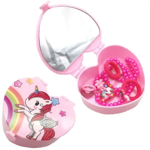 Unicorn set de frumusețe în suport formă de inimioară imaginea 1