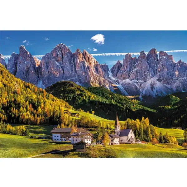 Valea Val di Funes, Dolomiți - Italia puzzle de 1500 de piese -Trefl imaginea 2