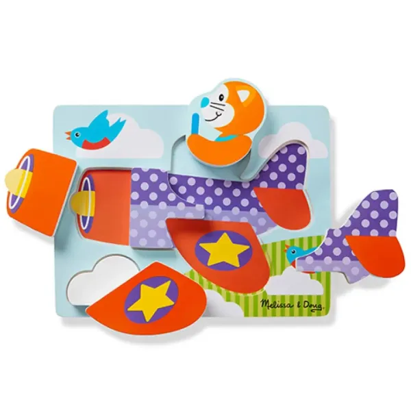 Vehicule lemn puzzle uriaș - Melissa & Doug imaginea 4