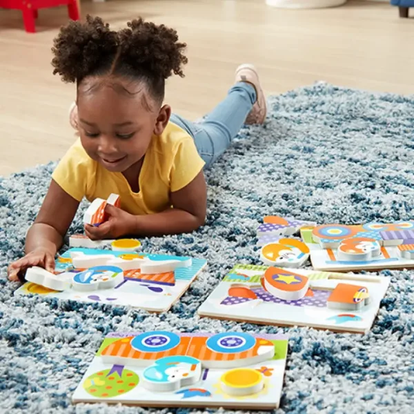 Vehicule lemn puzzle uriaș - Melissa & Doug imaginea 5
