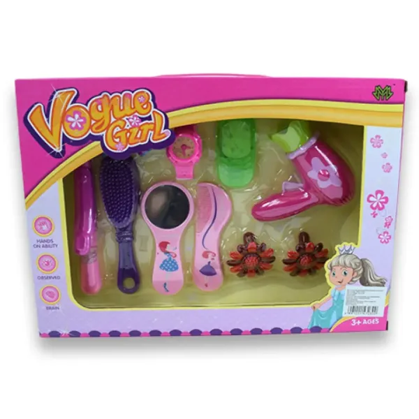 Vogue Girl: set de frumusețe din 11 piese, cu agrafe de păr, uscător de păr și telefon imaginea 6