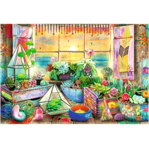 Wood Craft: Casa de vacanta pe litoral lemn puzzle 500+1 bucăți - Trefl imaginea 2