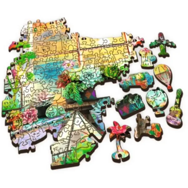 Wood Craft: Casa de vacanta pe litoral lemn puzzle 500+1 bucăți - Trefl imaginea 3