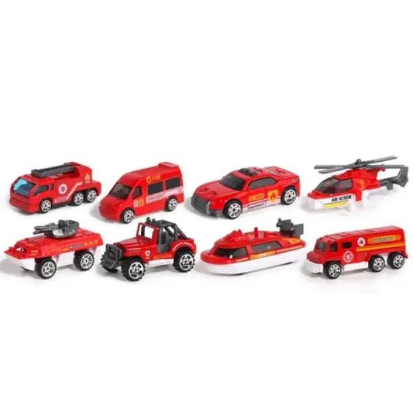 X-Fireproof mașini de pompieri set 8 bucăți imaginea 2