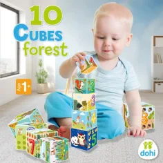 10 Cube Joc de asamblare cuburi - Pădure imaginea 2