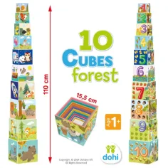 10 Cube Joc de asamblare cuburi - Pădure imaginea 3