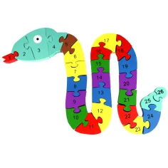 ABC - 123 puzzle educativ cu serpi imaginea 2
