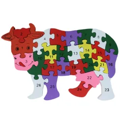 ABC - 123 vacă arbore puzzle educativ imaginea 3