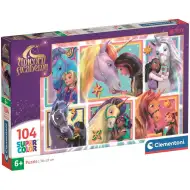 Academia Unicornilor împreună cu unicornii, puzzle Supercolor de 104 piese - Clementoni