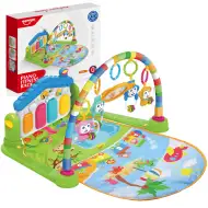 Animale vesele pe covor verde de joacă cu pian pentru bebeluși 64x78cm