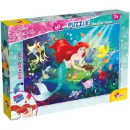Ariel, mica sirenă 2 în 1 puzzle de 60 piese și carte de colorat 50x35cm - Lisciani