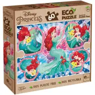 Ariel, mica sirenă, puzzle Eco 2 în 1 cu 60 de piese și carte de colorat 70x50cm - Lisciani