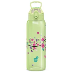 Ars Una: 3D Snow Flower bidon verde cu flori, fără BPA, 700 ml