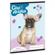 Ars Una: Animale drăguțe - Caiet de lecții cu buldog francez, format A5, 38 file