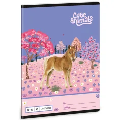 Ars Una: Animale drăguțe - Cal A/5 caiet cu liniatură pentru clasa I 14-32