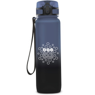 Ars Una: Bidon motivațional mat, cu gradient, fără BPA - 1000 ml - Noapte furtunoasă