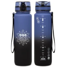 Ars Una: Bidon motivațional mat, cu gradient, fără BPA - 1000 ml - Noapte furtunoasă imaginea 2