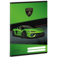 Ars Una: Caiet pentru teme cu model Lamborghini verde, 38 de file, A/5