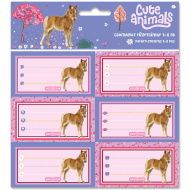 Ars Una: Cute Animals — etichete pentru caiete cu cai, ambalate, 3x6 buc.