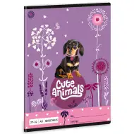 Ars Una: Cute Animals - Caiet cu pătrățele cu cățeluș teckel A/5