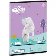 Ars Una: Cute Animals - Caiet simplu A/5 20-32 cu model de unicorn
